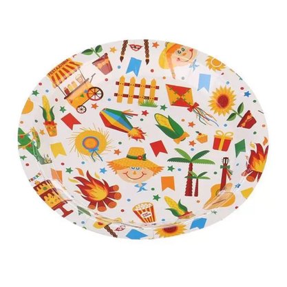 Prato Descartável PR18 C/10 Unidades Junino Silver Plastic