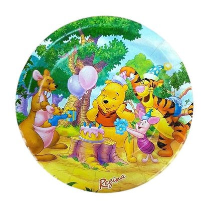 Prato Regina New Urso Pooh Pacote com 10 Unidades
