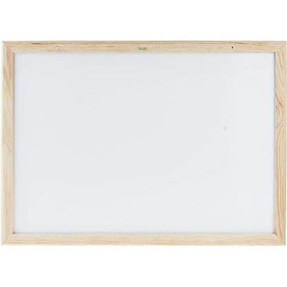 Quadro Branco 0,38x0,38 Moldura Madeira Stalo Ref 4111