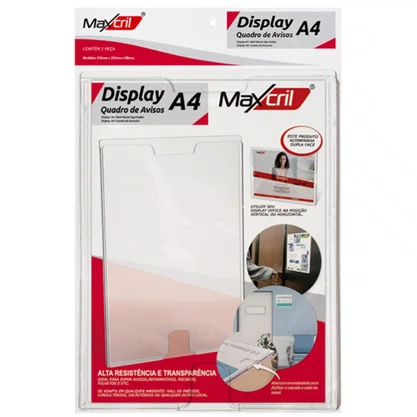 Quadro Multiuso A-4 Acrílico Office Maxcril