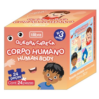 Quebra-Cabeça Pedagógico Laranja Corpo Humano 24 Peças Tilibra