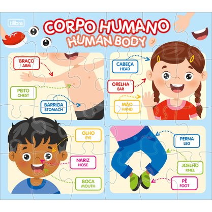 Quebra-Cabeça Pedagógico Laranja Corpo Humano 24 Peças Tilibra
