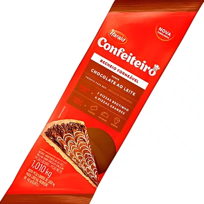 Recheio Forneável Chocolate Ao Leite 1,010Kg Confeiteiro Harald