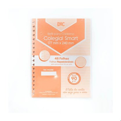 Refil Caderno Inteligente Universitário Laranja 48 Folhas 90g DAC