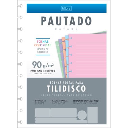 Refil para Caderno Tilidisco Univ 50fls Coloridas Tilibra