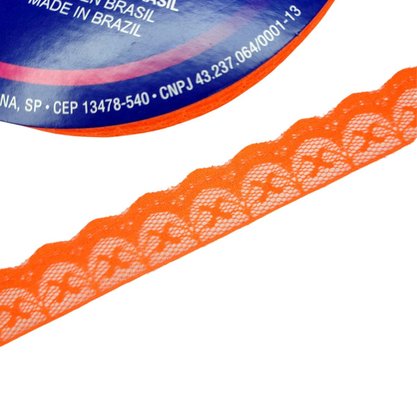 Renda Sintética Laranja 1cm Metro