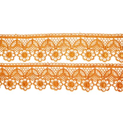 Renda Sintética Laranja 4cm Metro