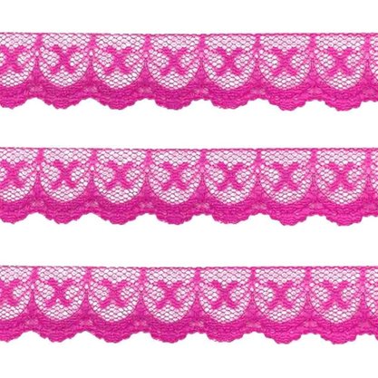 Renda Sintética Pink 1cm Metro