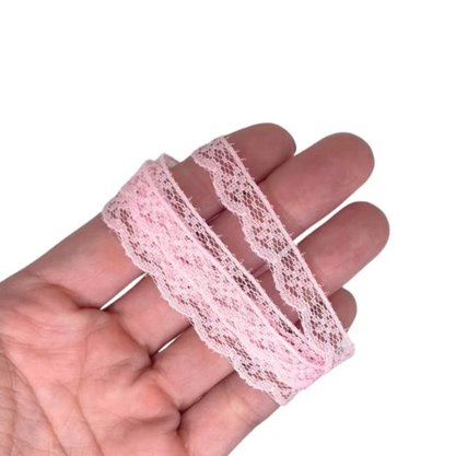 Renda Sintética Rosa Claro 2cm Metro