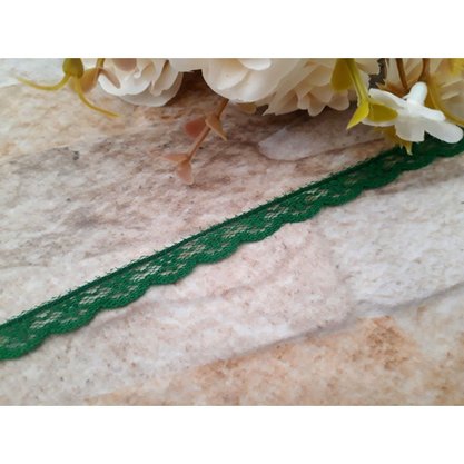 Renda Sintética Verde Escuro 1cm Metro