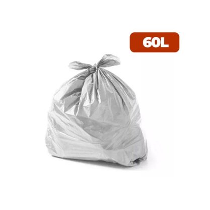 Saco de Lixo Leitoso 60 Litros Primebag Pacote com 100 Unidades