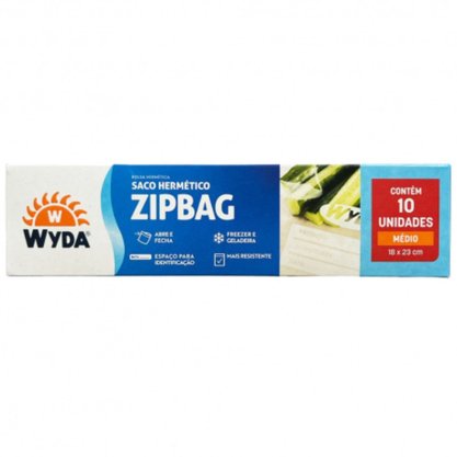 Saco Hermético ZipBag 18x23cm  Wyda (Pacote com 10 unidades)