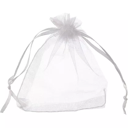 Saco Organza 8 x 10 cm Branco Pacote com 10 Unidades