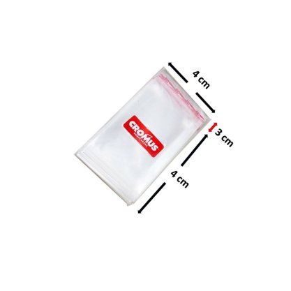 Saco Pp 04x04 Adesivado C/ 3cm Aba Cromus C/ 100un