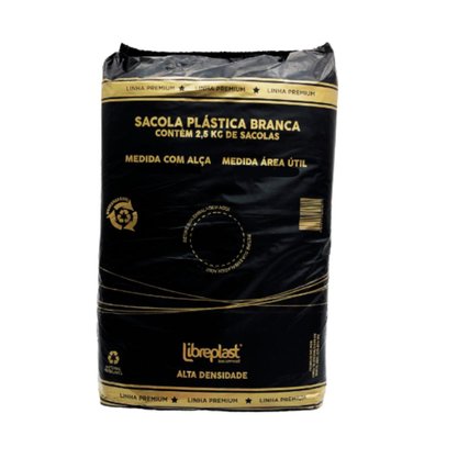 Sacola Branca Alta Densidade 30x45 C/ 2,5kg Libre