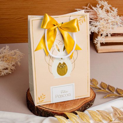 Sacola "Feliz Páscoa" Média - Unidade