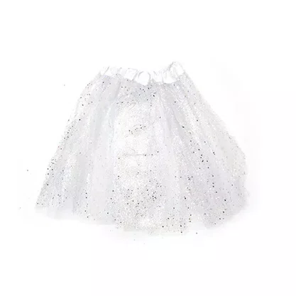 Saia Tule Branca com Brilho Unidade 40cm