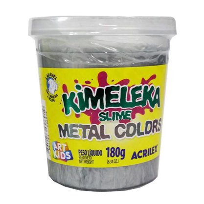 Slime Kimeleka Metal Colors 180g Prata ArtKids Acrilex