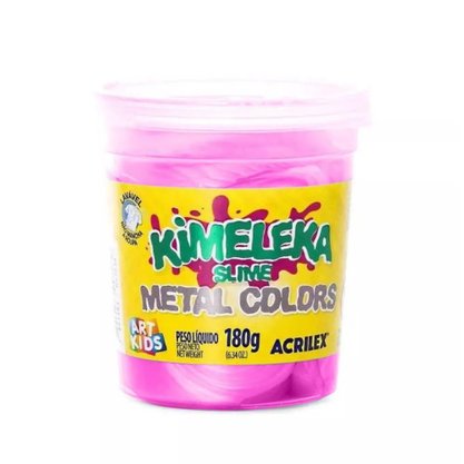 Slime Kimeleka Metal Colors 180g Rosa ArtKids Acrilex