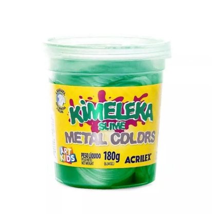 Slime Kimeleka Metal Colors 180g Verde ArtKids Acrilex