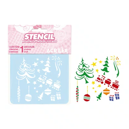 Stencil Natal 1115 Unidade Acrilex