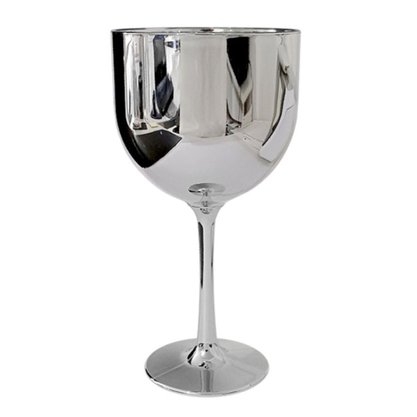 Taça Acrílica Gin Prata Metalizada 550ml Neoplas