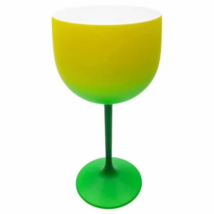Taça Acrílica Gin Shelby Verde Amarelo 500ml Neoplas