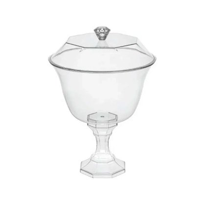 Taça Acrílica Transparente Diamante C/ Tampa 1,250ml FestPlastik