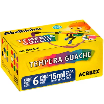 Tempera Guache 15ml 06 Cores Acrilex
