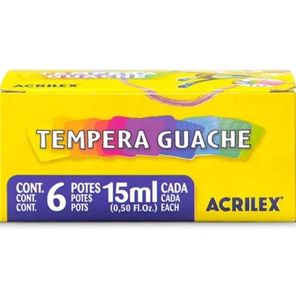 Tempera Guache 15ml 06 Cores Acrilex