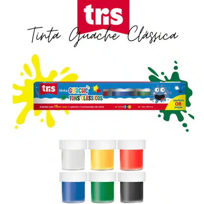 Tempera Guache 15ml 06 Cores Tris