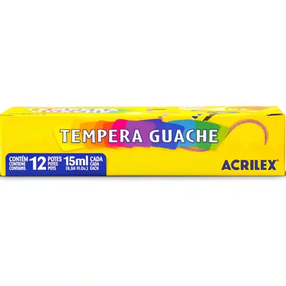 Tempera Guache 15ml 12 Cores Acrilex