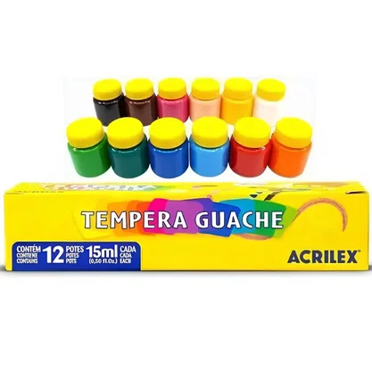 Tempera Guache 15ml 12 Cores Acrilex
