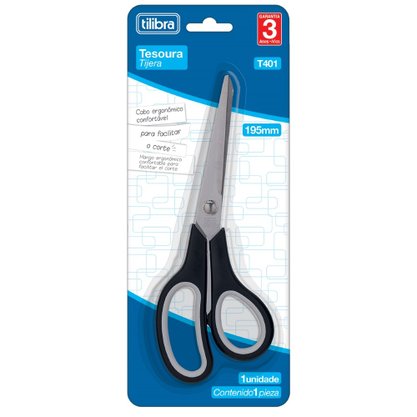Tesoura Comfort Grip Multiuso Preta T401 Tilibra