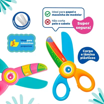 Tesoura Escolar 12 cm Sem Ponta Laranja Nhac Tris