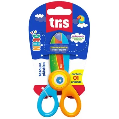 Tesoura Escolar 12 cm Sem Ponta Laranja Nhac Tris