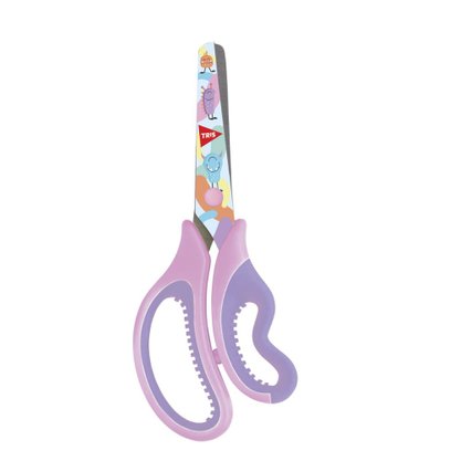 Tesoura Escolar 13 Cm Sem Ponta Cabo Flexível Rosa Tilibra