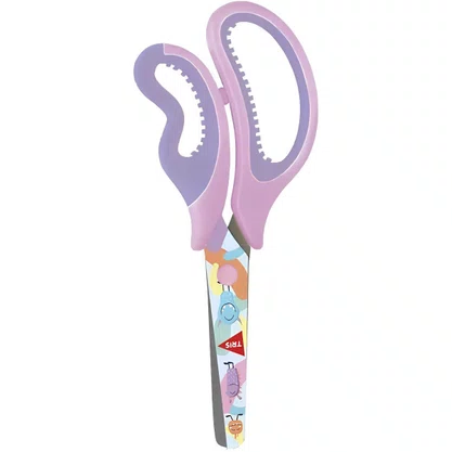 Tesoura Escolar 13 Cm Sem Ponta Cabo Flexível Rosa Tilibra