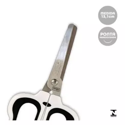 Tesoura Escolar 13 cm Sem Ponta Panda Tilibra