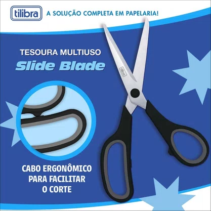 Tesoura Multiuso 19,5cm Slide Blade Tilibra