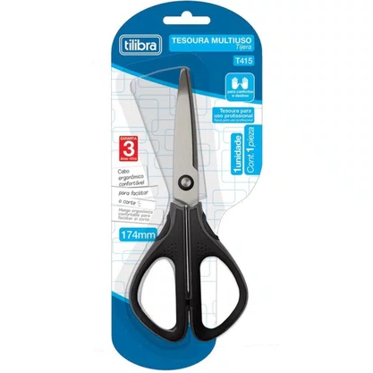 Tesoura Multiuso Preta T415 Tilibra