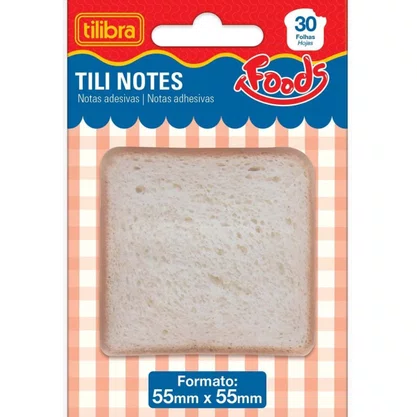Tili Notes Foods Pão de Forma 55x55mm com 30 Folhas Tilibra