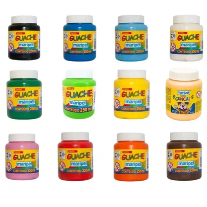 Tinta Guache Preto 250ml Maripel