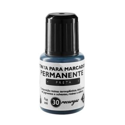 Tinta Marcador Permanente Preta BRW Modelo TR7002