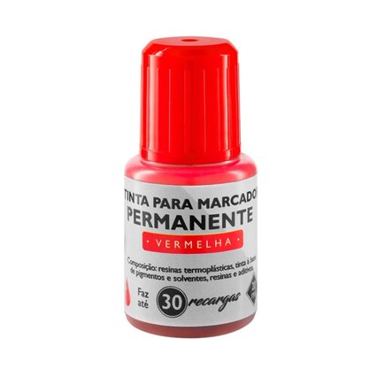 Tinta Marcador Permanente Vermelha BRW Modelo TR7003