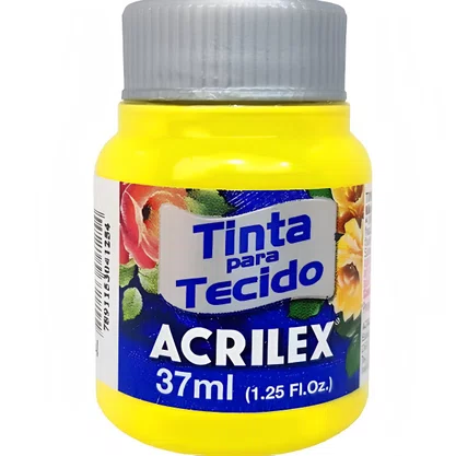 Tinta para Tecido Amarelo Limão 37ml Acrilex