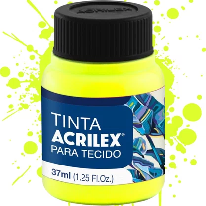 Tinta para Tecido Amarelo Limão 37ml Acrilex