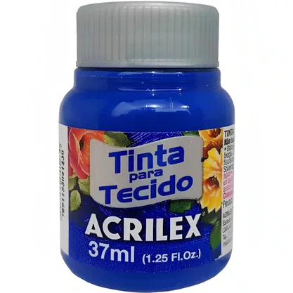 Tinta para Tecido Azul Cobalto 37ml Acrilex