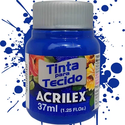 Tinta para Tecido Azul Cobalto 37ml Acrilex