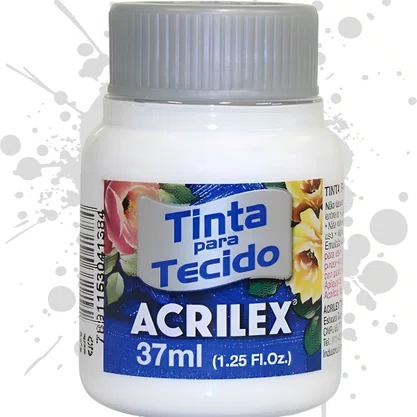 Tinta para Tecido Branco 37ml Acrilex